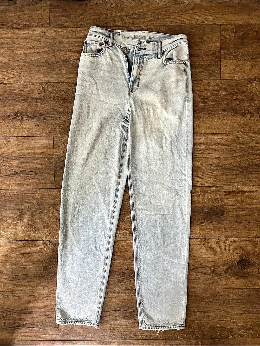 American Eagle AE Stretch Crossover Highest Waist Mom Jean Jeans Blue